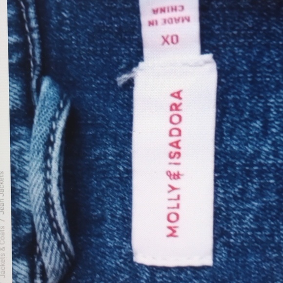 MOLLY & ISADORA DISTRESSED DENIM JACKET LIKE NEW SIZE 0X - Picture 3 of 4
